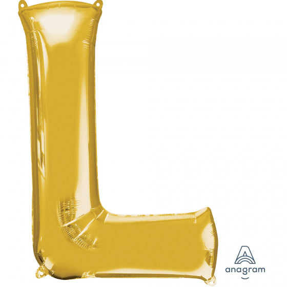 Gold Letter L Supershape Foil Balloon