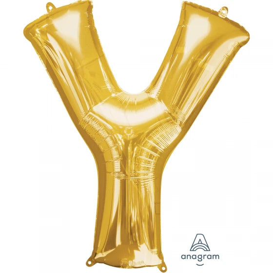 Gold Letter Y Supershape Foil Balloon