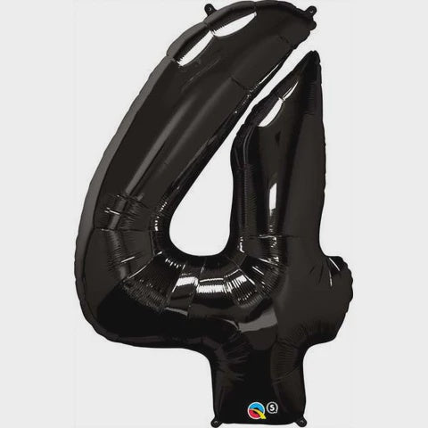 Number 4 Black Megaloon Foil Balloon