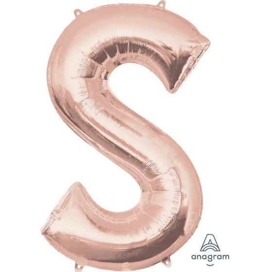 Rose Gold Letter S Supershape Foil Balloon