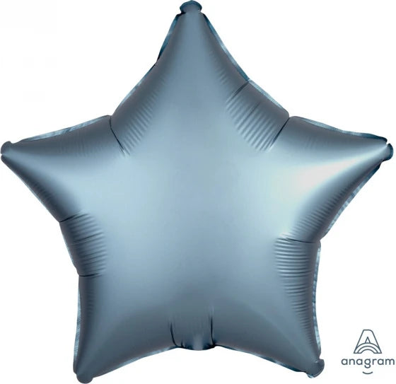 Satin Luxe Blue Steel 19" Foil Star Balloon