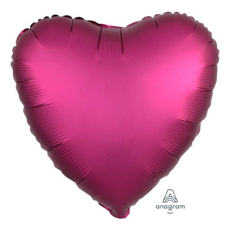 Metallic Pink Satin Luxe Heart Shaped