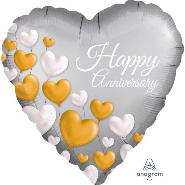 Happy Anniversary Foil Heart Shaped Balloon