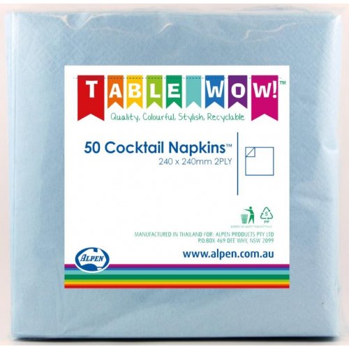 Light Blue Cocktail Napkins