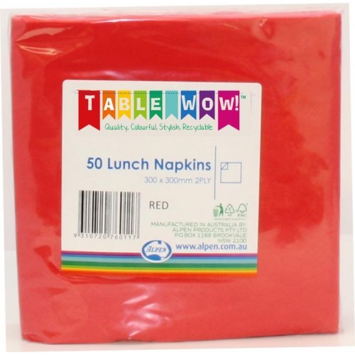 Red Lunch Napkins Pack of 50