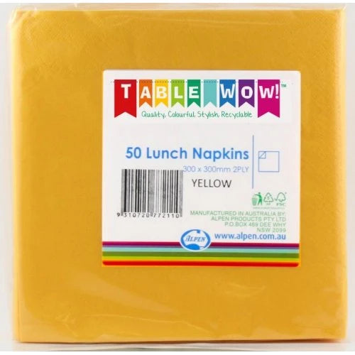 Yellow Lunch Napkins Pack of 50