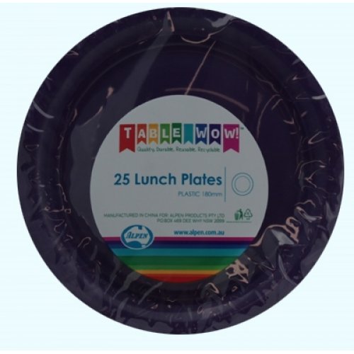 Lunch Plate Plastic 18cm 20pk Purple