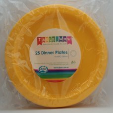 Yellow Plastic Dinner Plate Pk 20