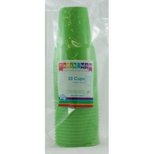 Lime Green Plastic Cups 285ml 20 Pack