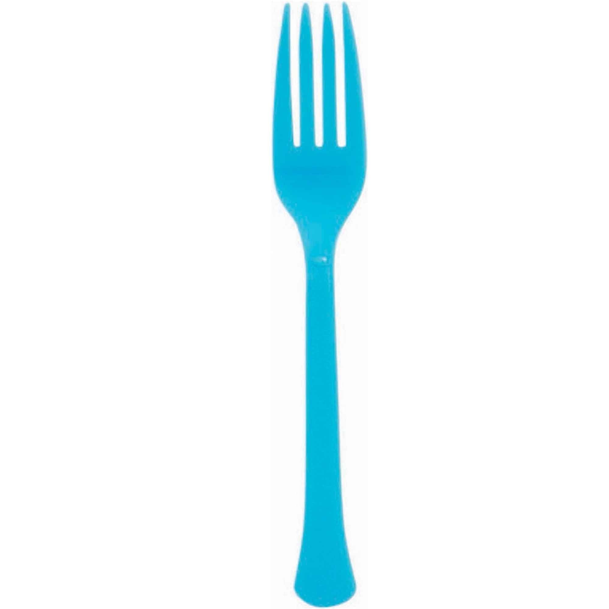 Caribbean Blue Plastic Forks