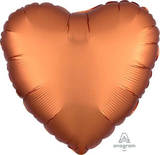 Amber Satin Luxe Heart Foil Balloon