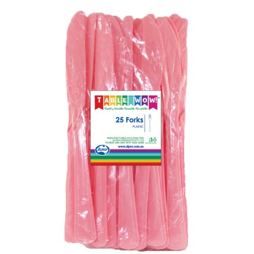 Light Pink Plastic Knives Pack of 20