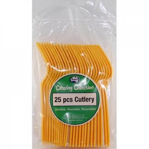 Yellow Plastic Forks Pack of 20