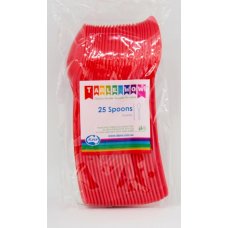 Red Plastic Spoon Pack of 20