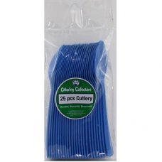 Royal Blue Plastic Dessert Spoons Pack of 20