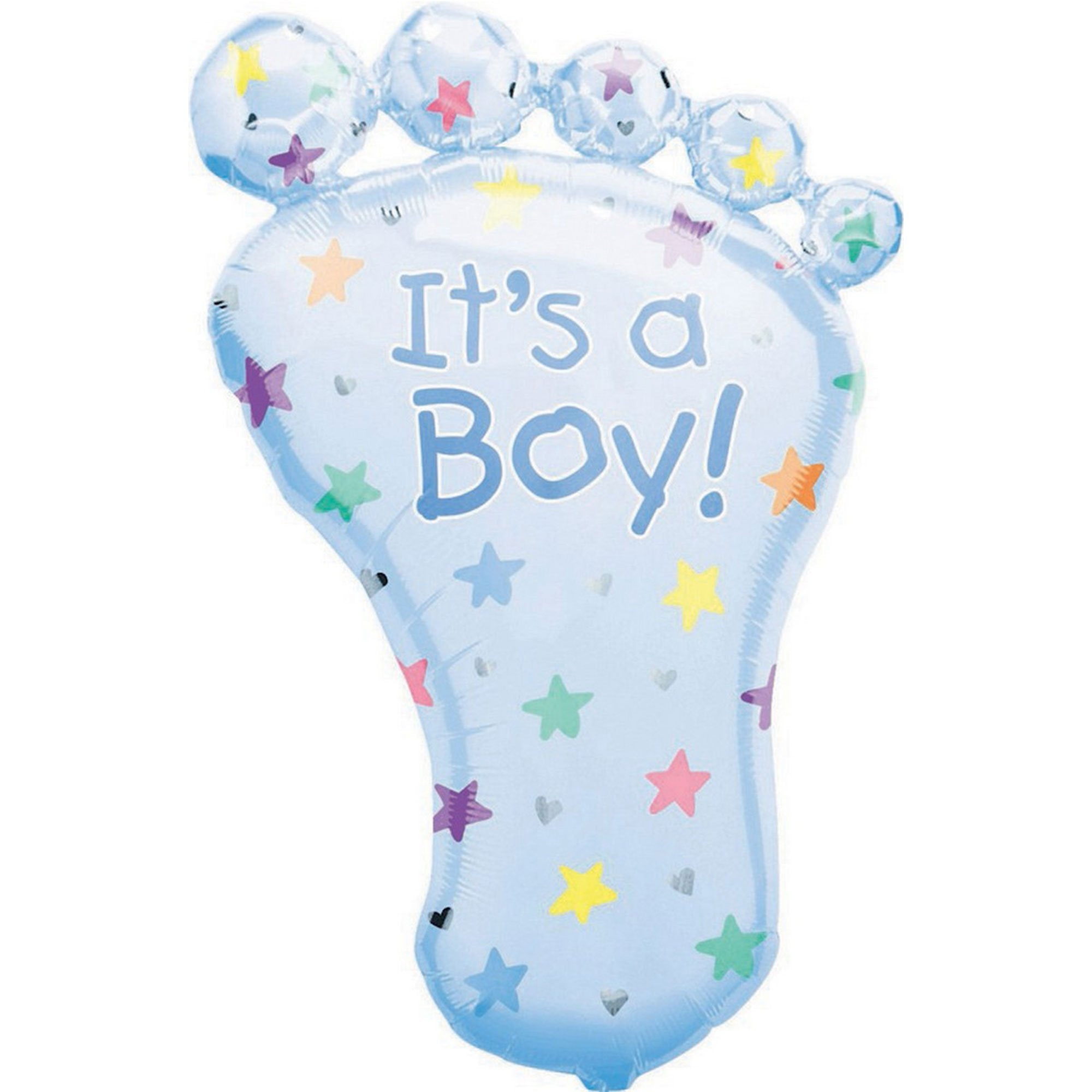 It's A Boy Foot-Shaped Blue Supershape Foil Balloon