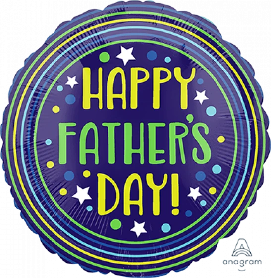 Happy Father's Day Circle & Stars Foil Balloon