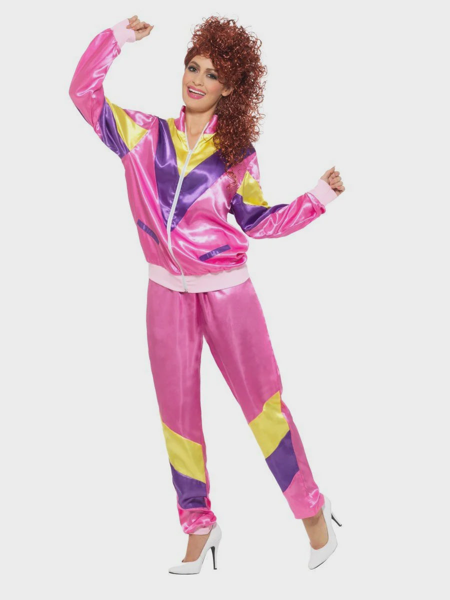 80s Pink Shell Suit Womens Costume