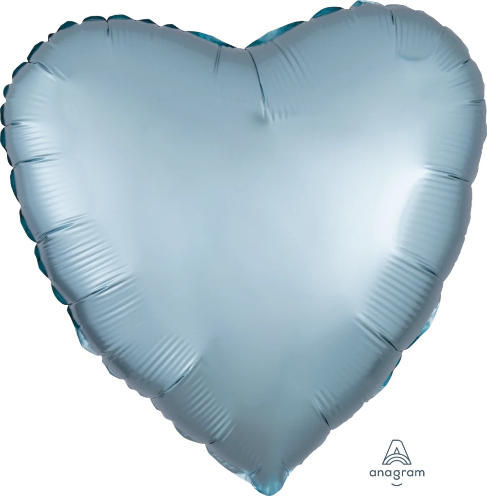 Pastel Blue Satin Luxe Heart Foil Balloon