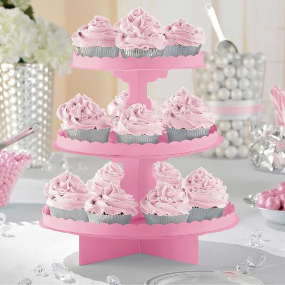 3 Tier Cupcake Treat Stand Pink