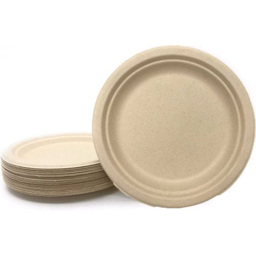 Natural Sugarcane Plates 50 Pk 180mm