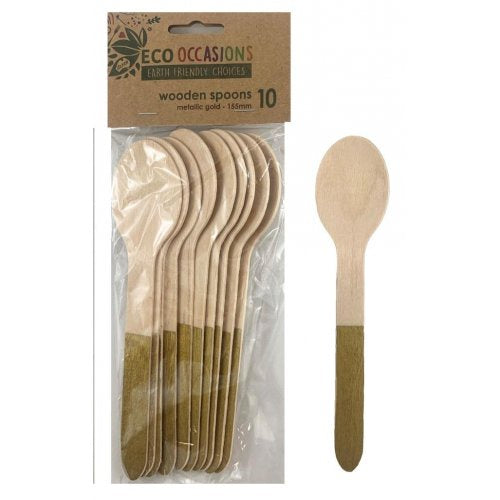 Wooden Spoon-Gold, 10 Pack