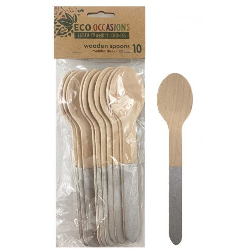 Wooden Spoon-Silver, 10 Pack