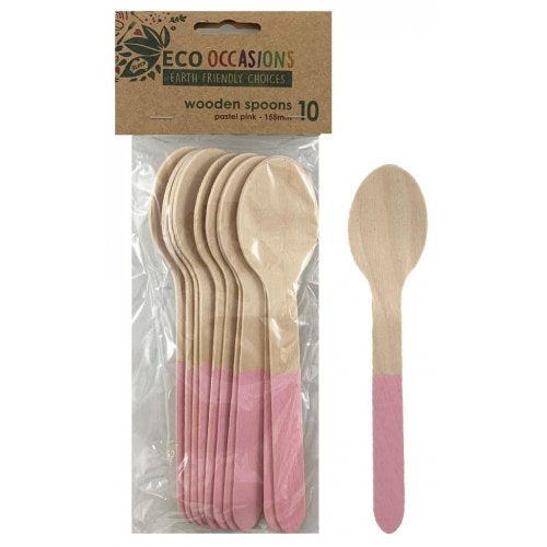 Wooden Spoon-Light Pink, 10 Pack