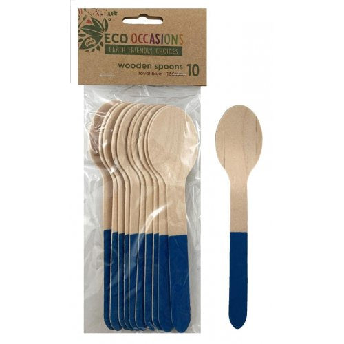 Wooden Spoon-Royal Blue, 10 Pack