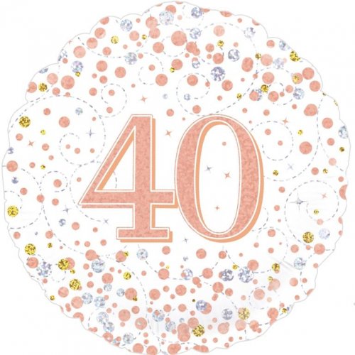 Number 40 Rose Gold Foil Balloon