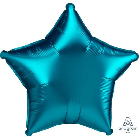 Aqua Satin Luxe Star Foil Balloon