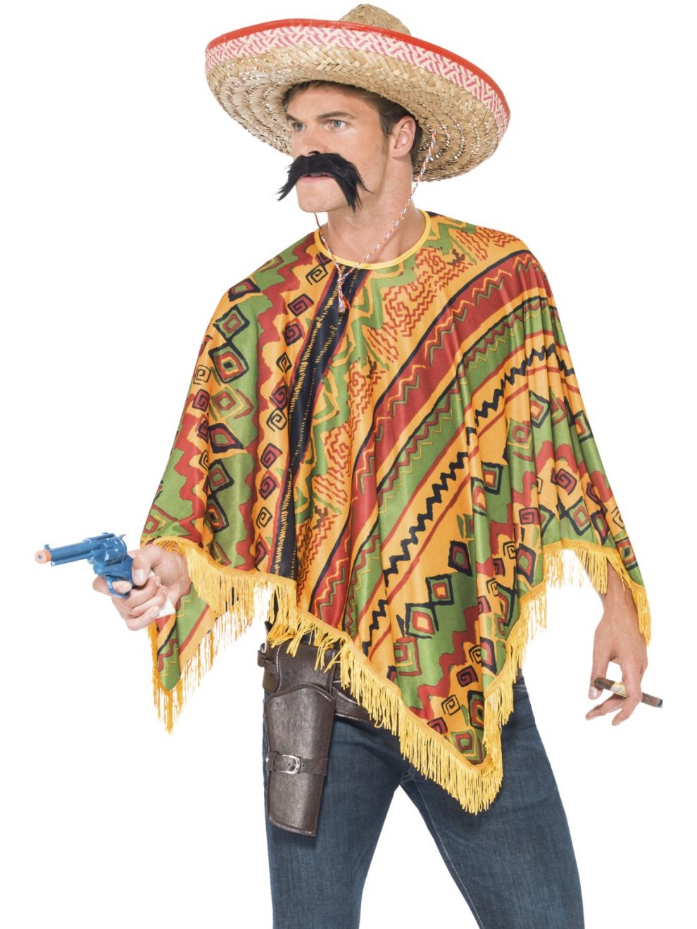 Mexican Poncho and Moustache