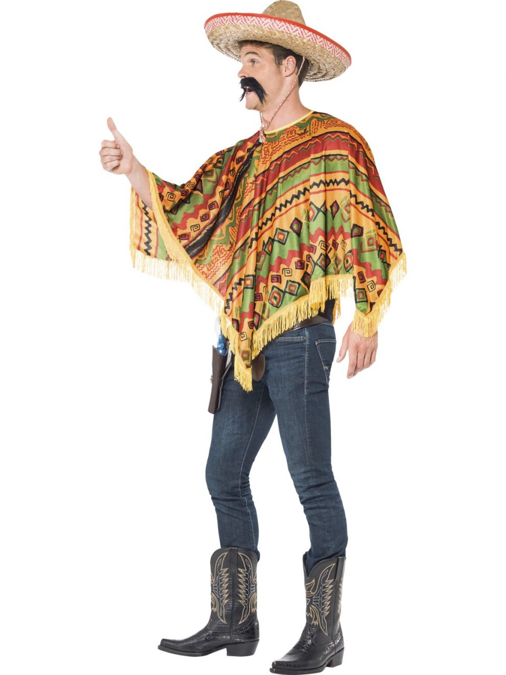 Mexican Poncho and Moustache