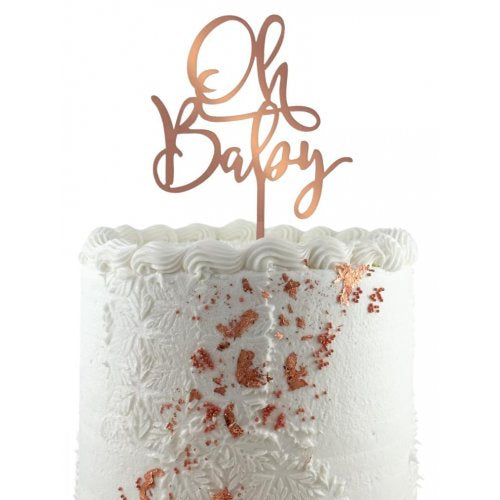 Oh Baby Rose Gold Acrylic Cake Topper