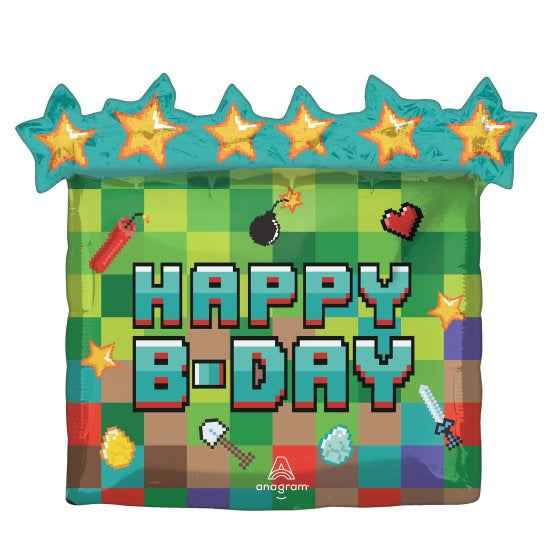 TNT Pixel Party Happy Birthday SuperShape Balloon