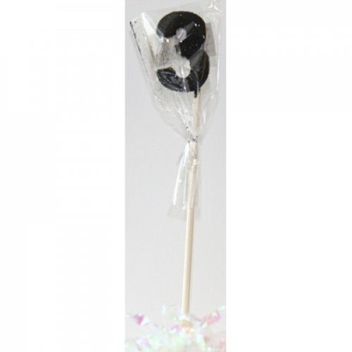 Black Number 3 Candle On Stick