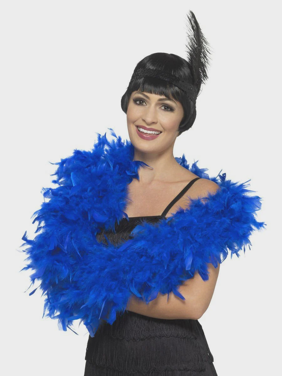 Deluxe Blue Feather Boa 180cm