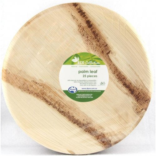 Eco Friendly Palm Leaf Large 10 Inch Round Plates Pk 25