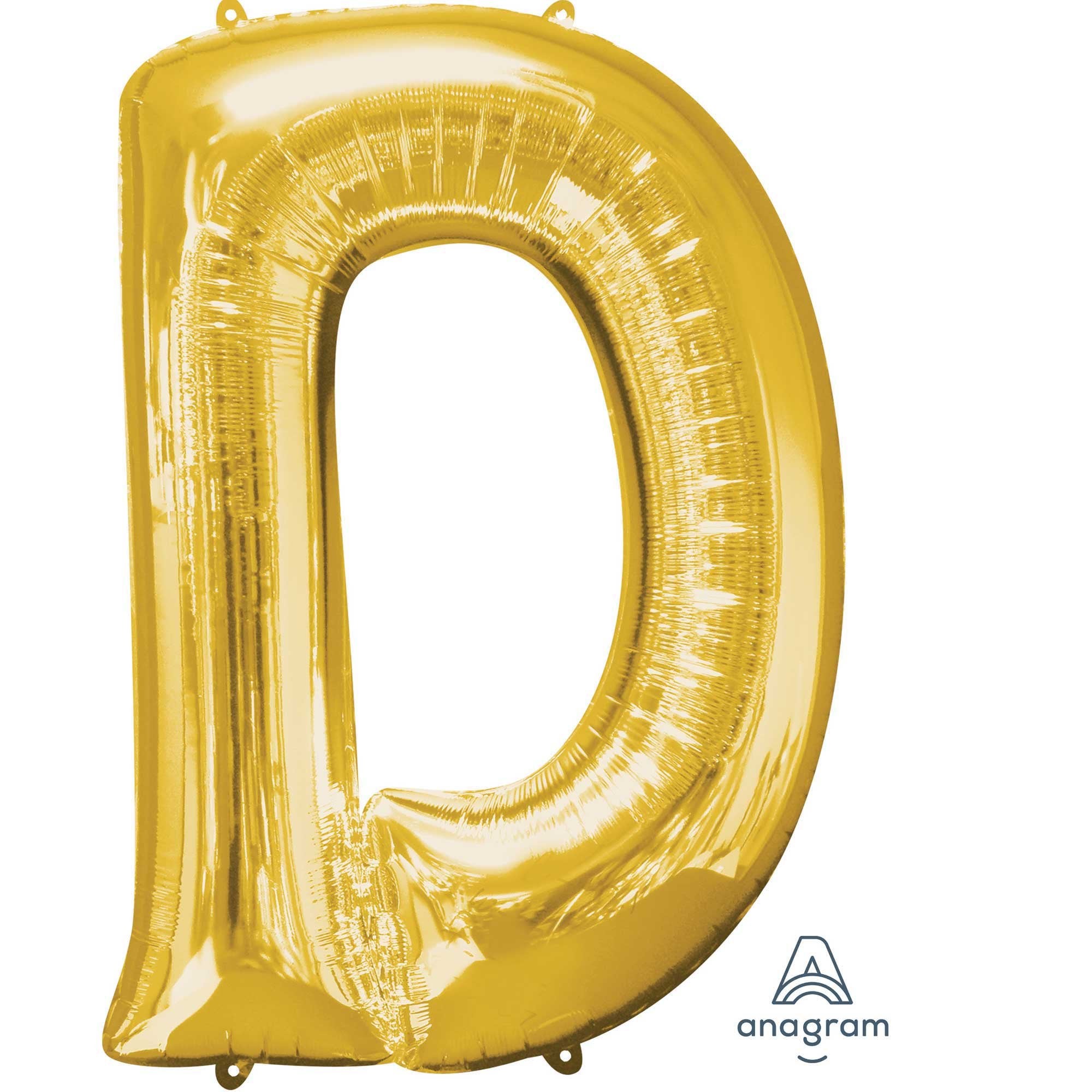 Gold Letter D Supershape Foil Balloon