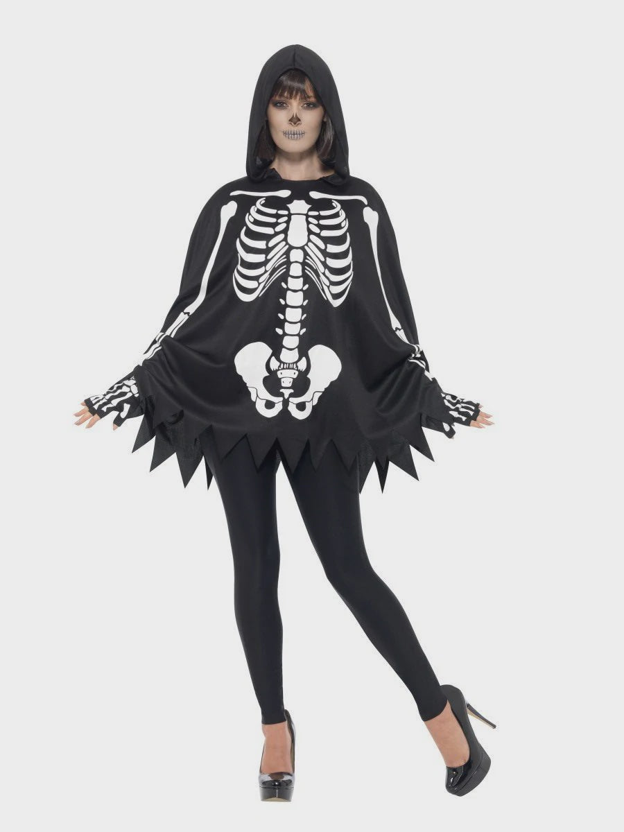 Skeleton Unisex Poncho & Gloves Kit