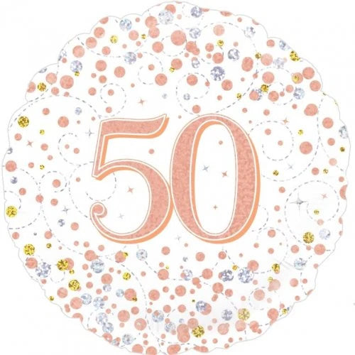 Number 50 Rose Gold Foil Balloon
