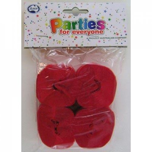 Red Crepe Paper Streamers 4 Pack
