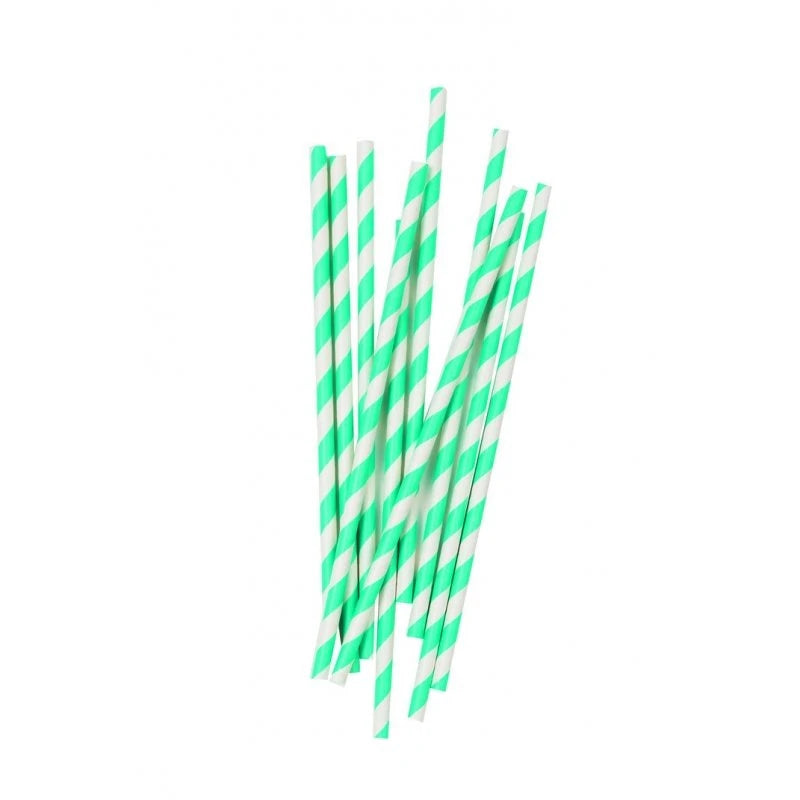 Turquoise Paper Straws PK 10