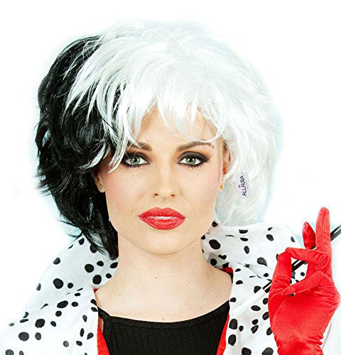 Cruella De Vil Black and White Costume Wig