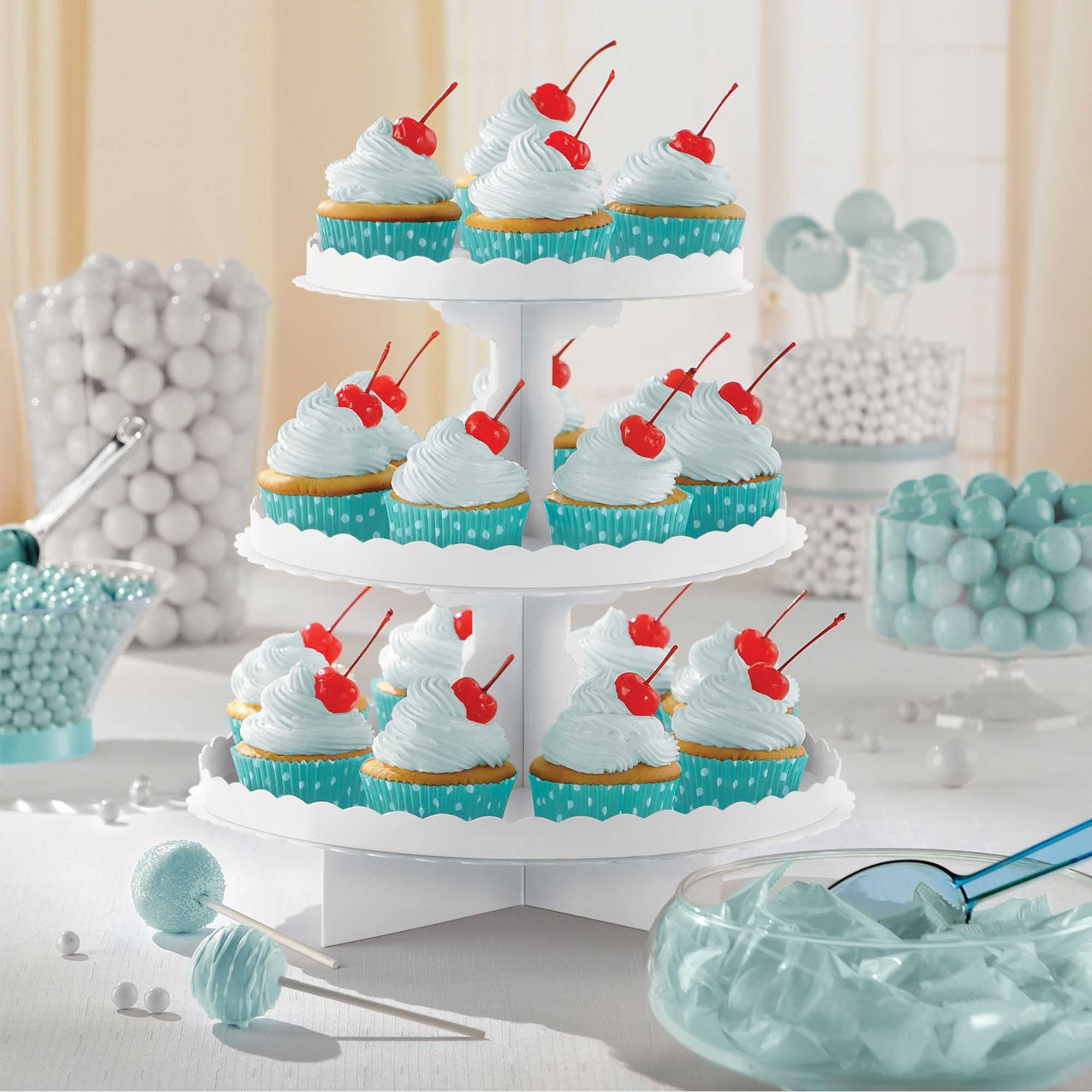 3 Tier Cupcake Treat Stand White