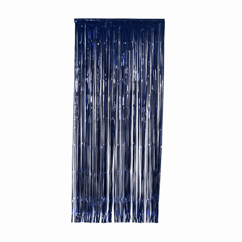 Navy Blue Metallic Foil Curtain