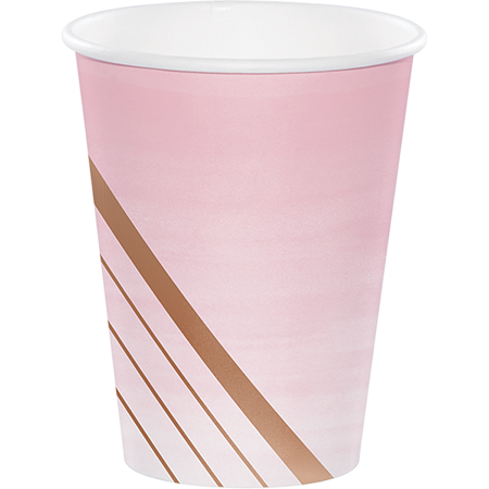 Rose All Day Series Paper Cups with Rose Gold Foil