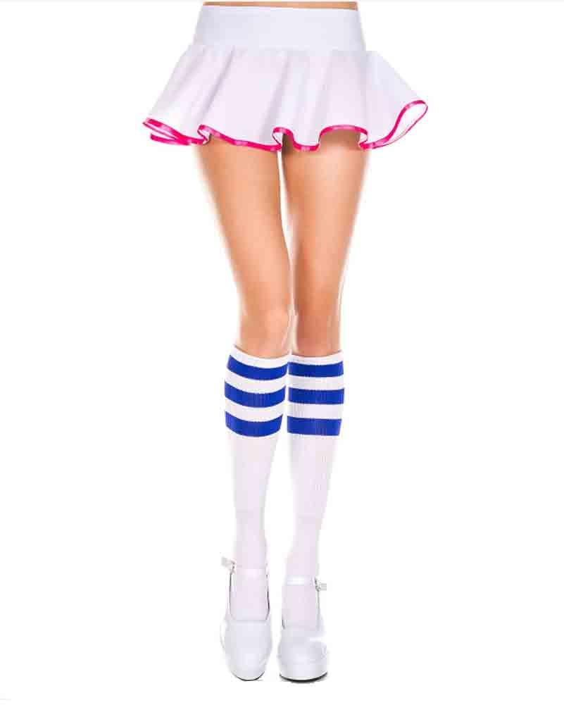 Blue/White Athletic Striped Knee Highs