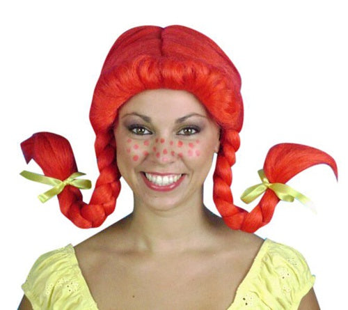 Red Pippi Longstocking Wig