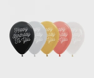 Happy Birthday to You Metallic 30 cm Latex Balloon